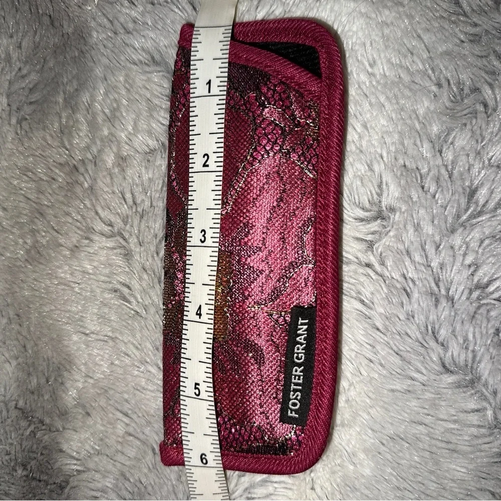 💰Foster Grant Whimsigoth Romantic Burgundy Pink Black Lace Soft Glasses Case